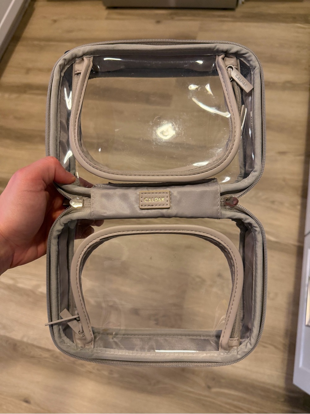 CALPAK Small + Large Clear Cosmetics Case in Stone BUNDLE - Picture 6 of 9